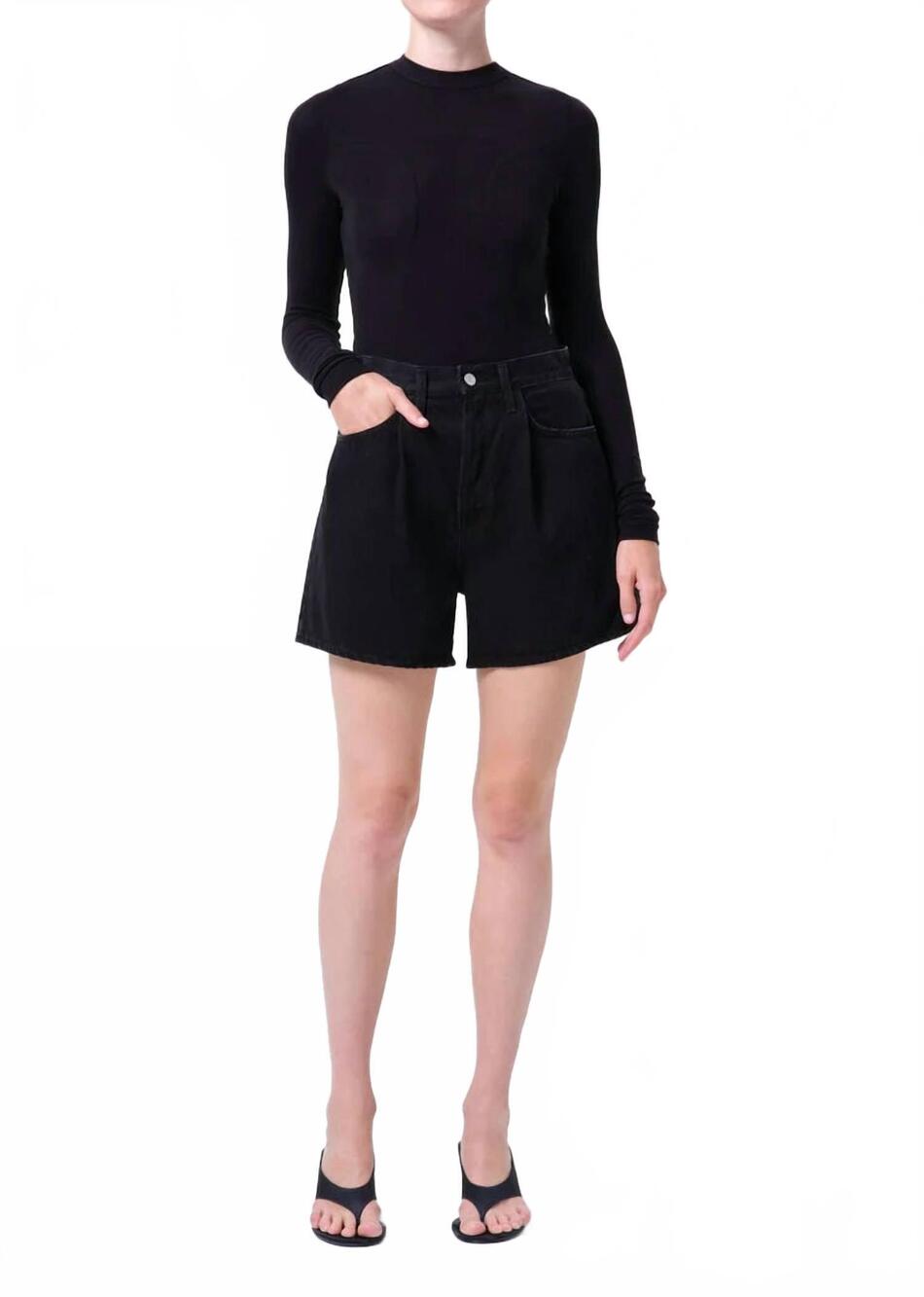 NEW AGOLDE women's rhoda pleated a-line short in holt